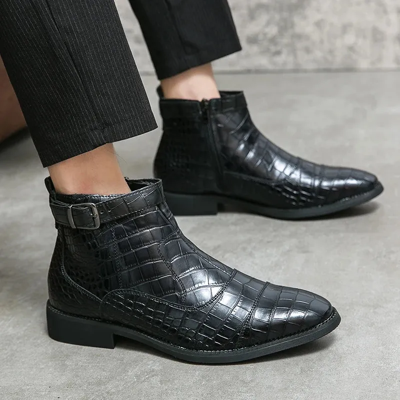 Baron | Buckled Leather Ankle Boots
