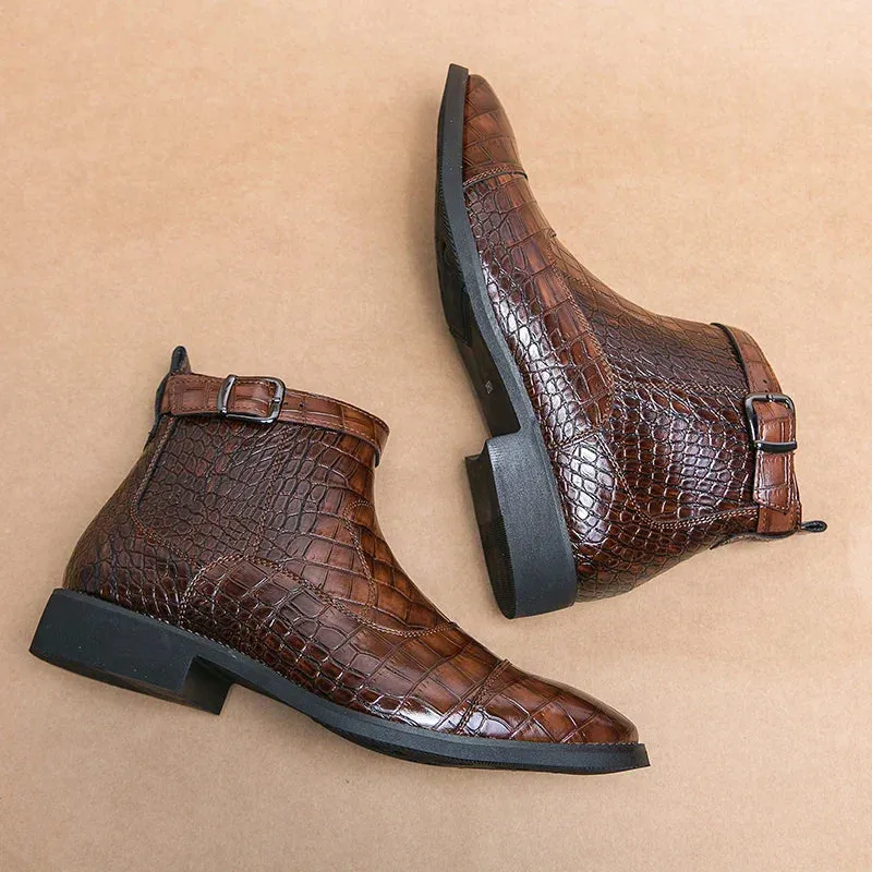 Baron | Buckled Leather Ankle Boots