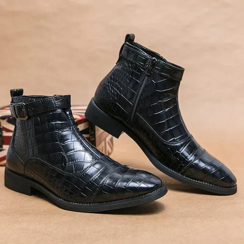 Baron | Buckled Leather Ankle Boots
