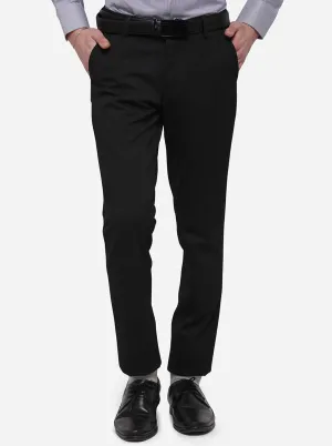 Black Solid Slim Fit Club Wear Trouser | JB Studio