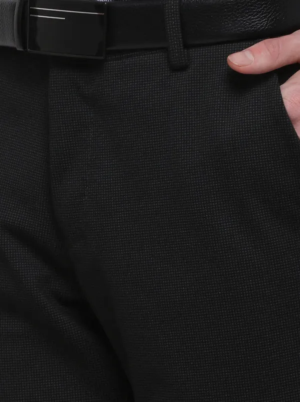 Black Solid Slim Fit Club Wear Trouser | JB Studio