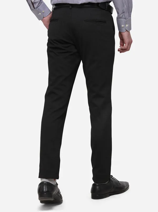 Black Solid Slim Fit Club Wear Trouser | JB Studio