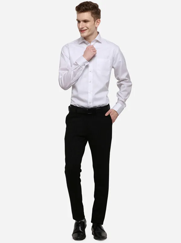Black Striped Slim Fit Club Wear Trouser | JB Studio