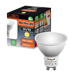 Brite-R 3W GU10 LED Bulb Warm White 3000K