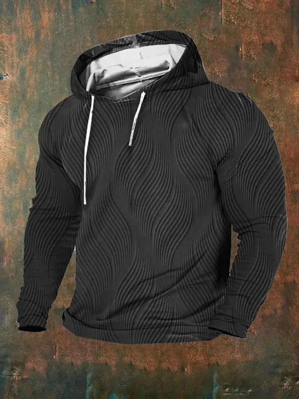 🔥Buy 3 Get 10% Off🔥Men's Casual Retro Textured Print Hoodie