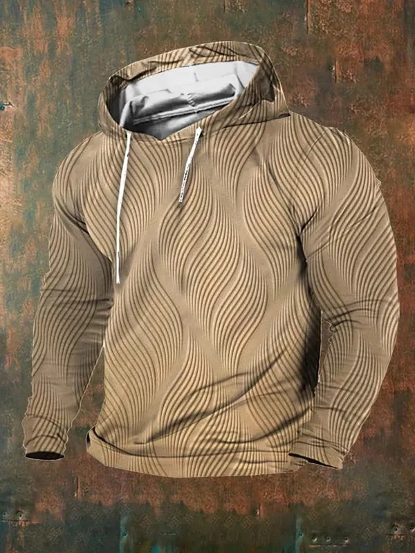 🔥Buy 3 Get 10% Off🔥Men's Casual Retro Textured Print Hoodie