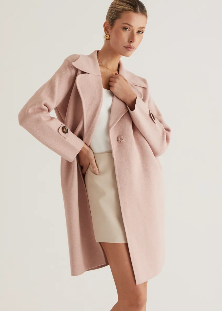Chayso Knit Coat - Blush