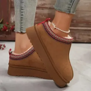 Chelsea Ankle Snow Boots Women Winter New Brand Fur Short Plush Warm Flats Slippers Platform Shoes Flip Flops Botas Cotton Shoes