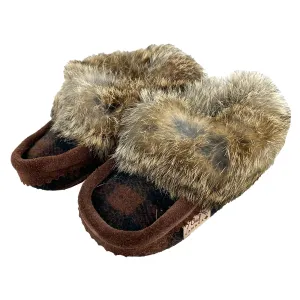 Children's Rabbit Fur Wool Moccasins (Final Clearancesize 12 only)