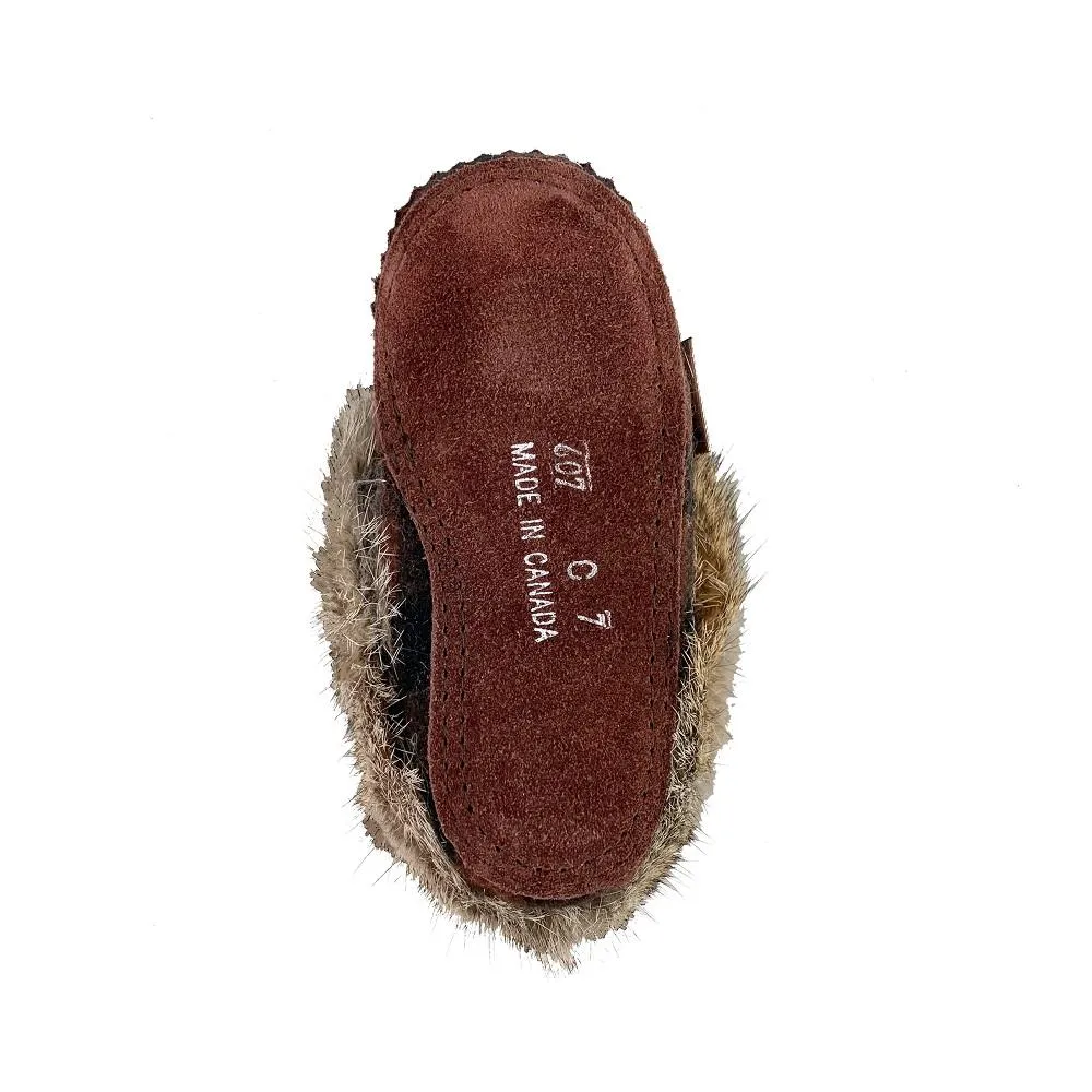 Children's Rabbit Fur Wool Moccasins (Final Clearancesize 12 only)