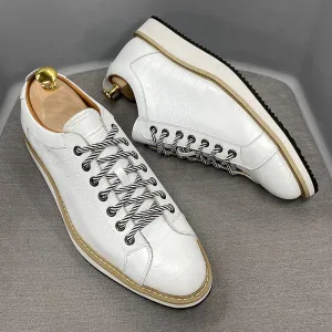 Classic Casual Men Sporty Shoes Genuine Leather Flat Shoes