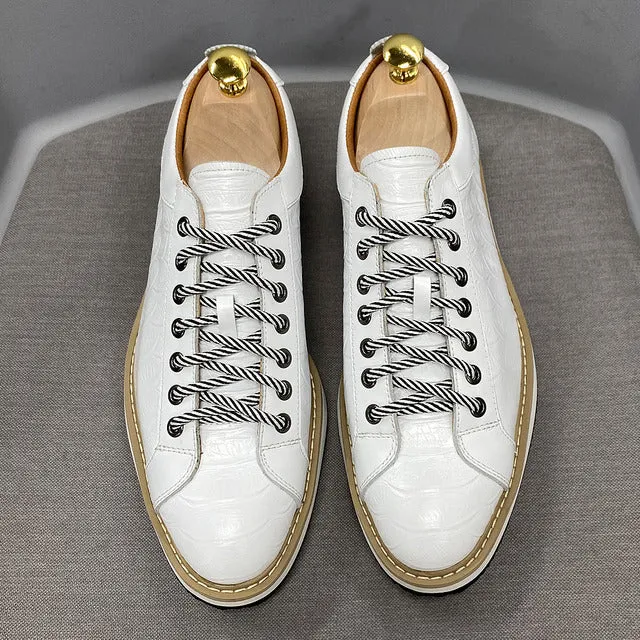 Classic Casual Men Sporty Shoes Genuine Leather Flat Shoes