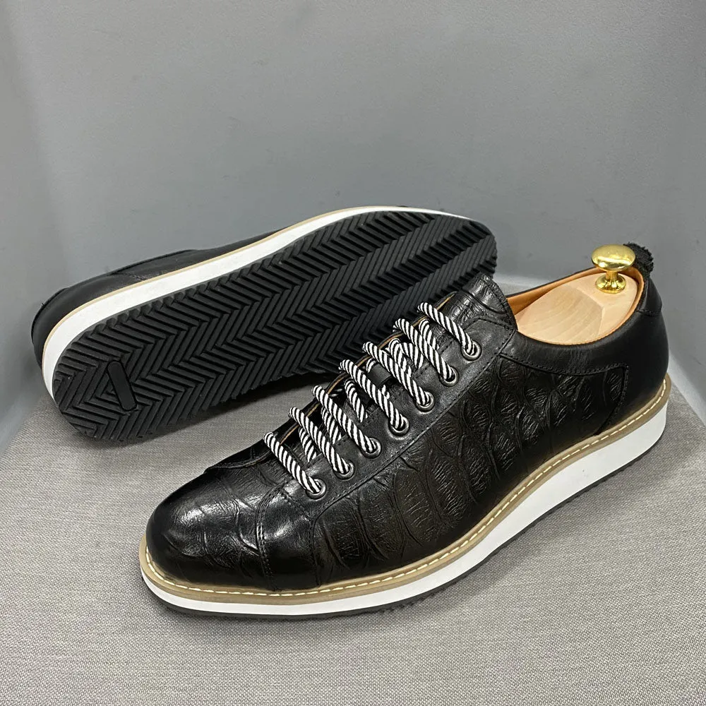 Classic Casual Men Sporty Shoes Genuine Leather Flat Shoes