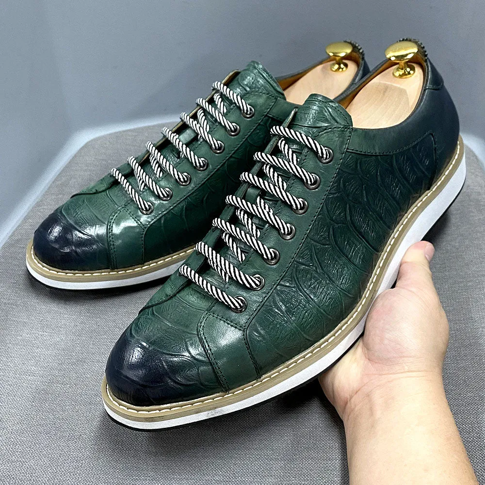 Classic Casual Men Sporty Shoes Genuine Leather Flat Shoes