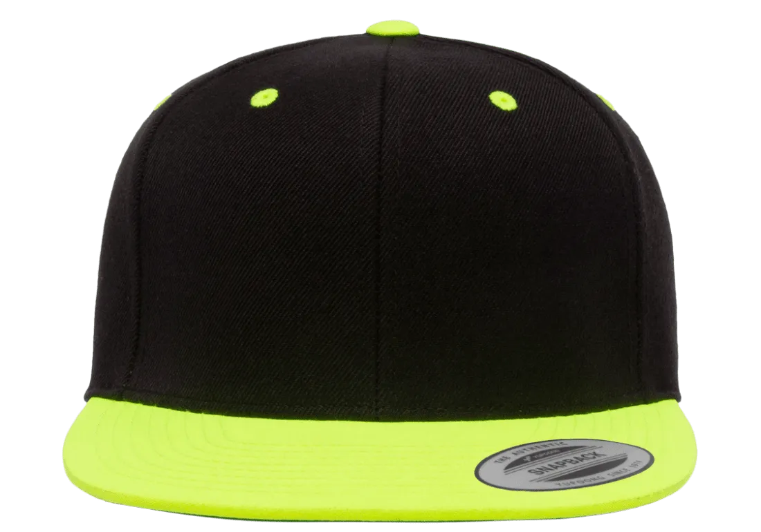 Classics Blank Snapback Cap Black/Neon Yellow