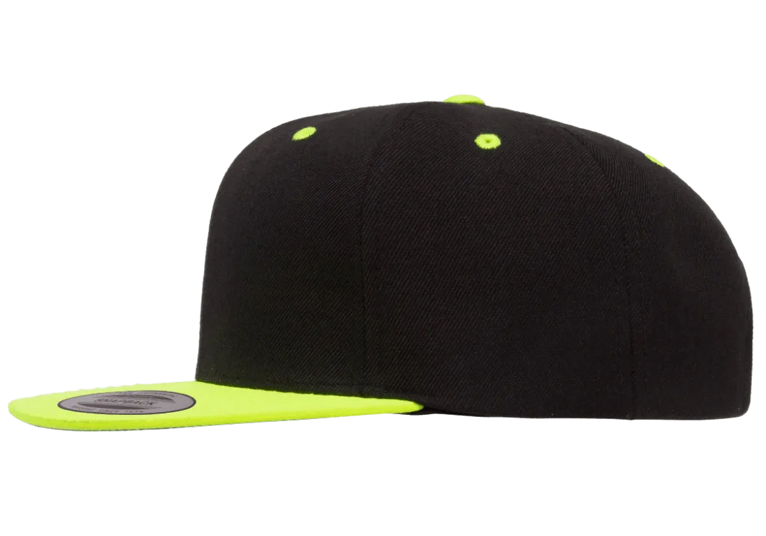 Classics Blank Snapback Cap Black/Neon Yellow
