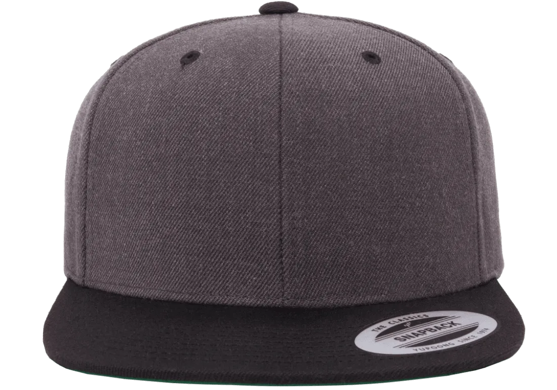 Classics Blank Snapback Cap Dark Heather/Black