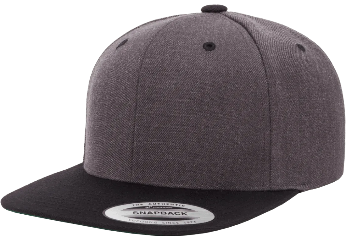 Classics Blank Snapback Cap Dark Heather/Black