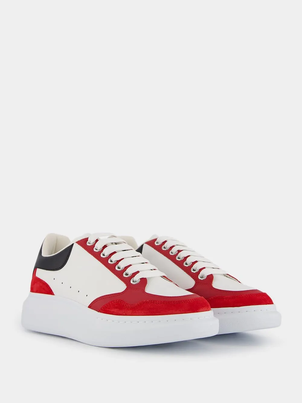 Colour-Block Panelled Leather Sneakers