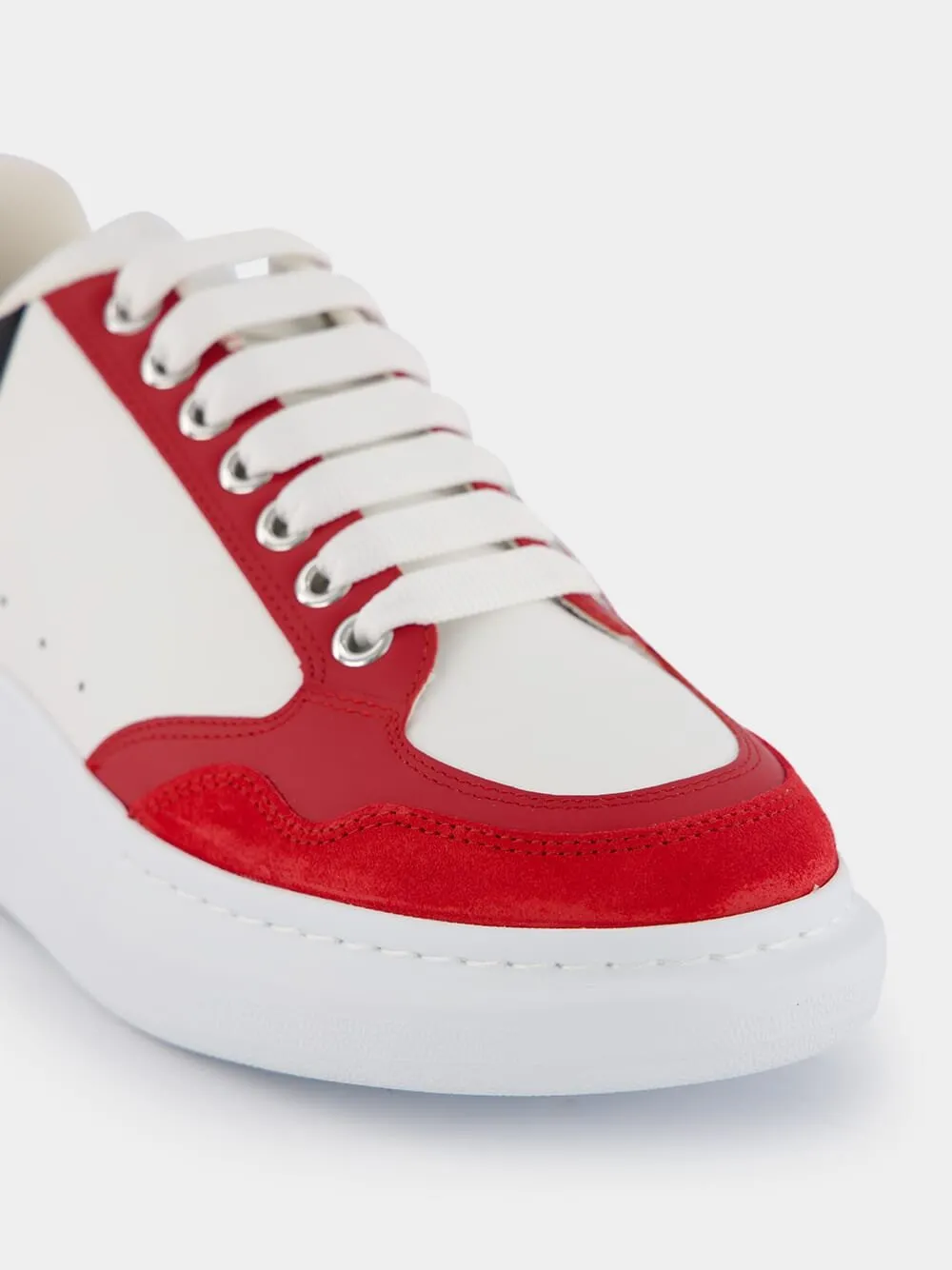 Colour-Block Panelled Leather Sneakers