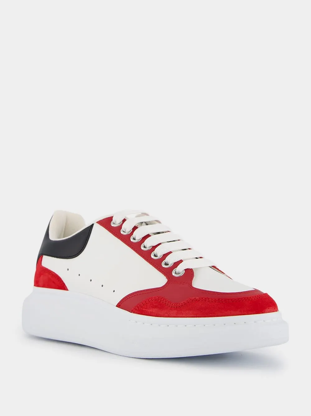 Colour-Block Panelled Leather Sneakers