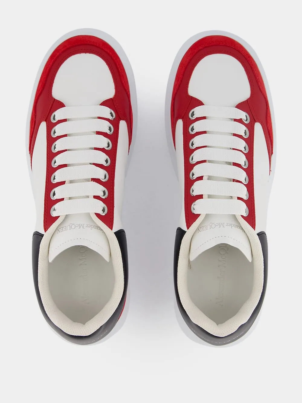 Colour-Block Panelled Leather Sneakers