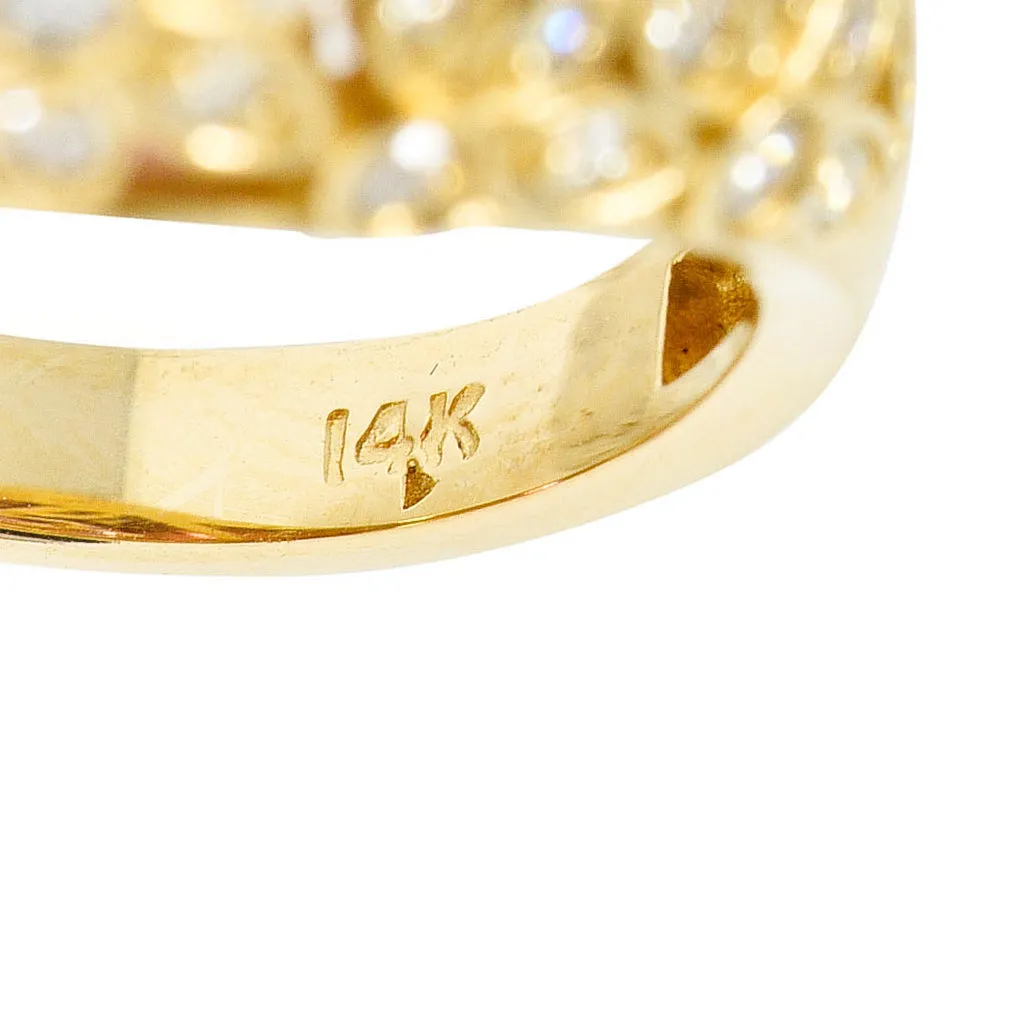 Contemporary 7.51 CTW Spinel Diamond 14 Karat Gold Gemstone Ring