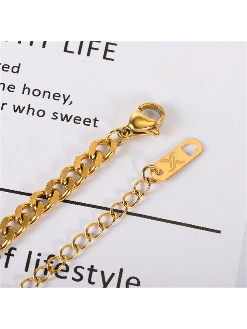 Cool Heart & Rhinestone chain Necklace