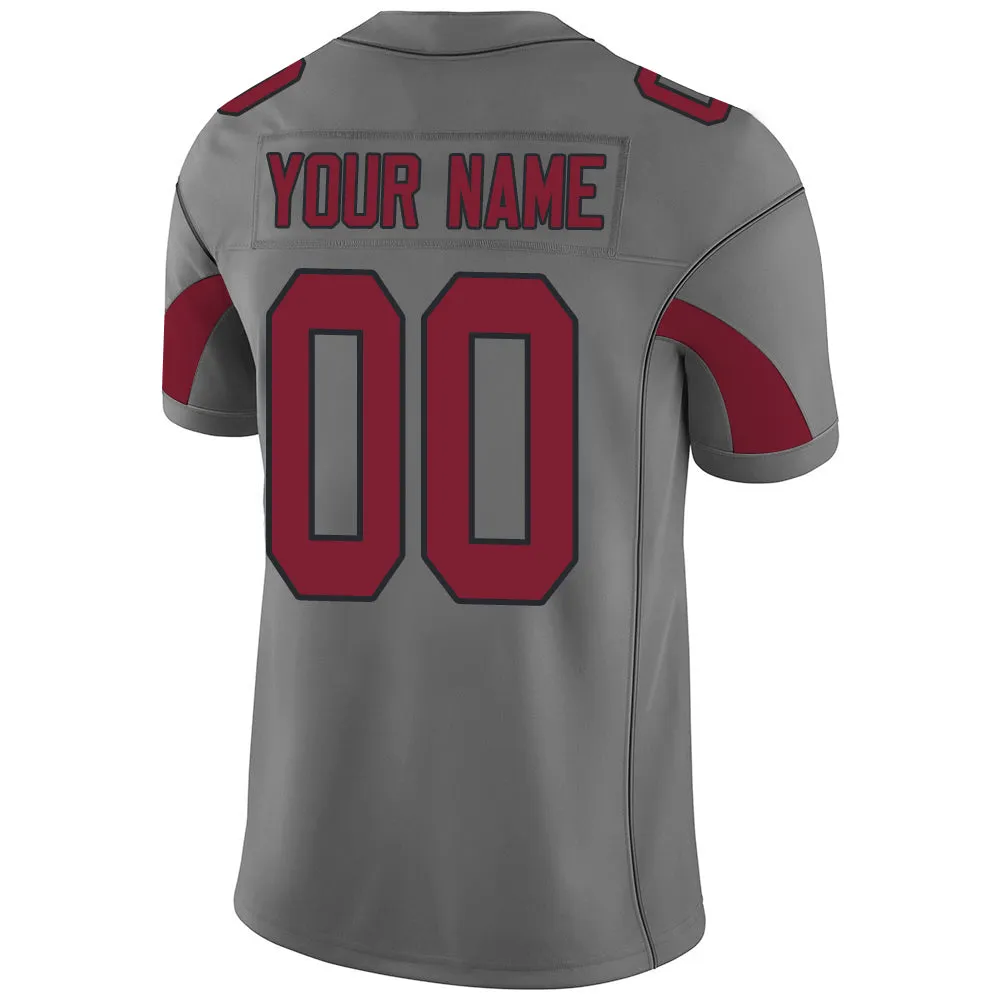 Custom Men's American Arizona Cardinals Grey Fashion Vapor Limited Stitched Football Jersey