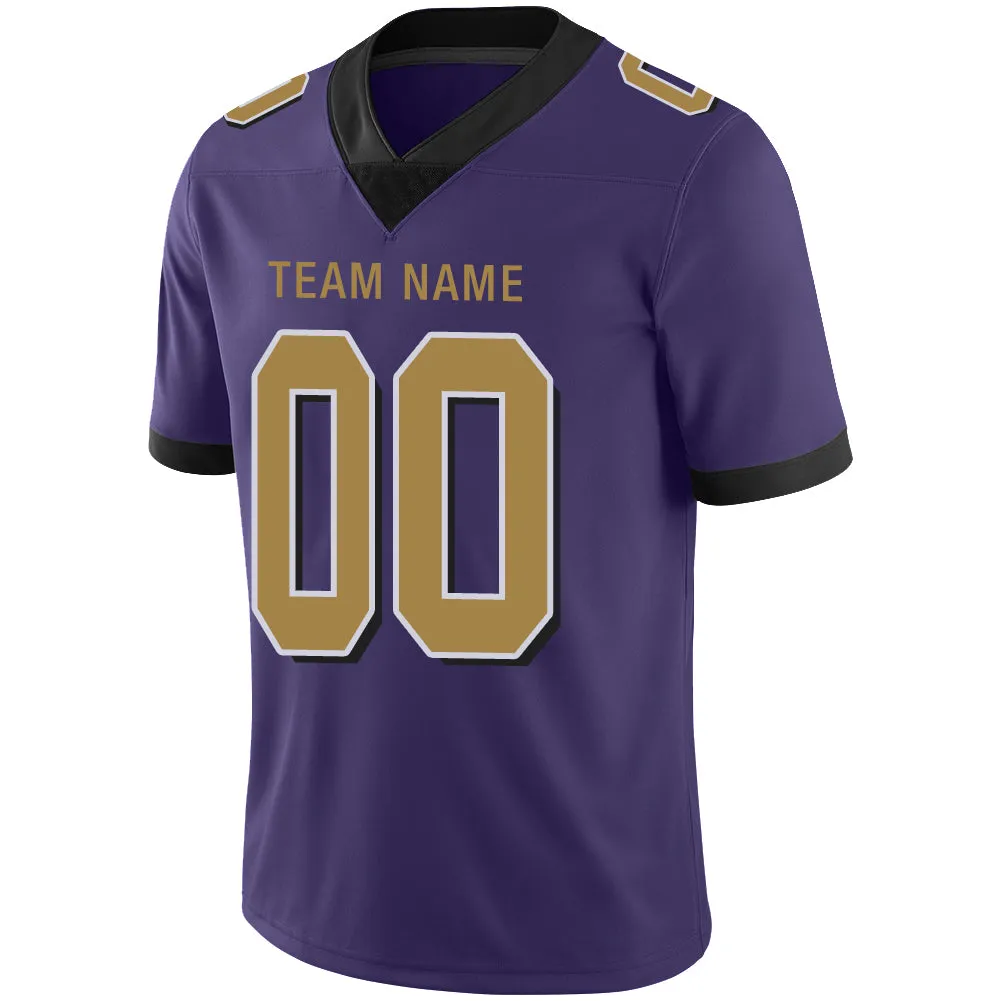 Custom Men's American Baltimore Ravens Purple Color Rush Vapor Limited Stitched Football Jersey