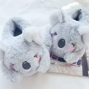 Cute Koala Slippers Indoor Warm Cotton Shoes