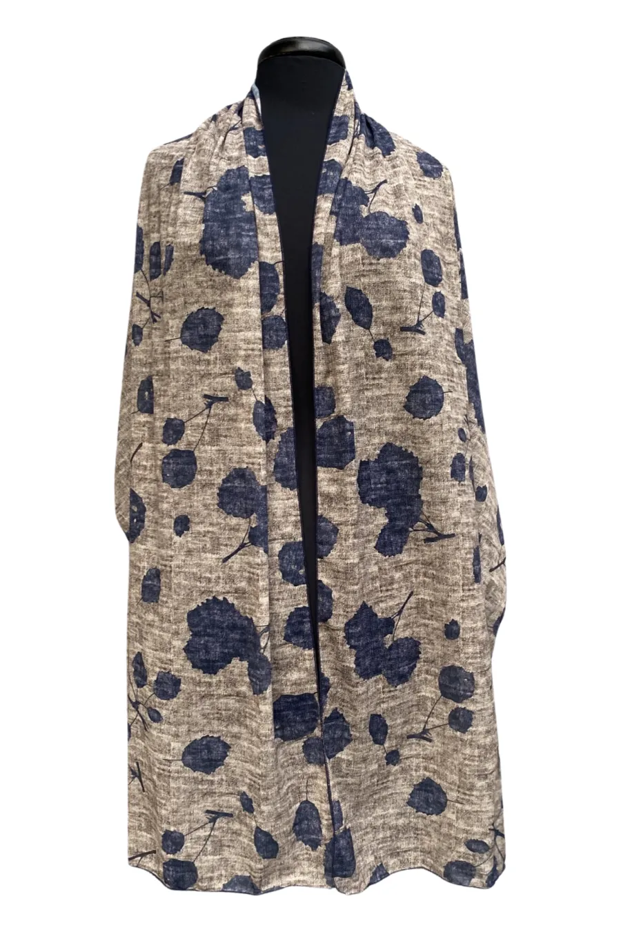 Denim Tulip B Long And Wide Sheer Shawl Stole Wrap Cover