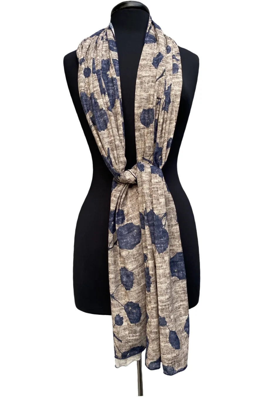 Denim Tulip B Long And Wide Sheer Shawl Stole Wrap Cover