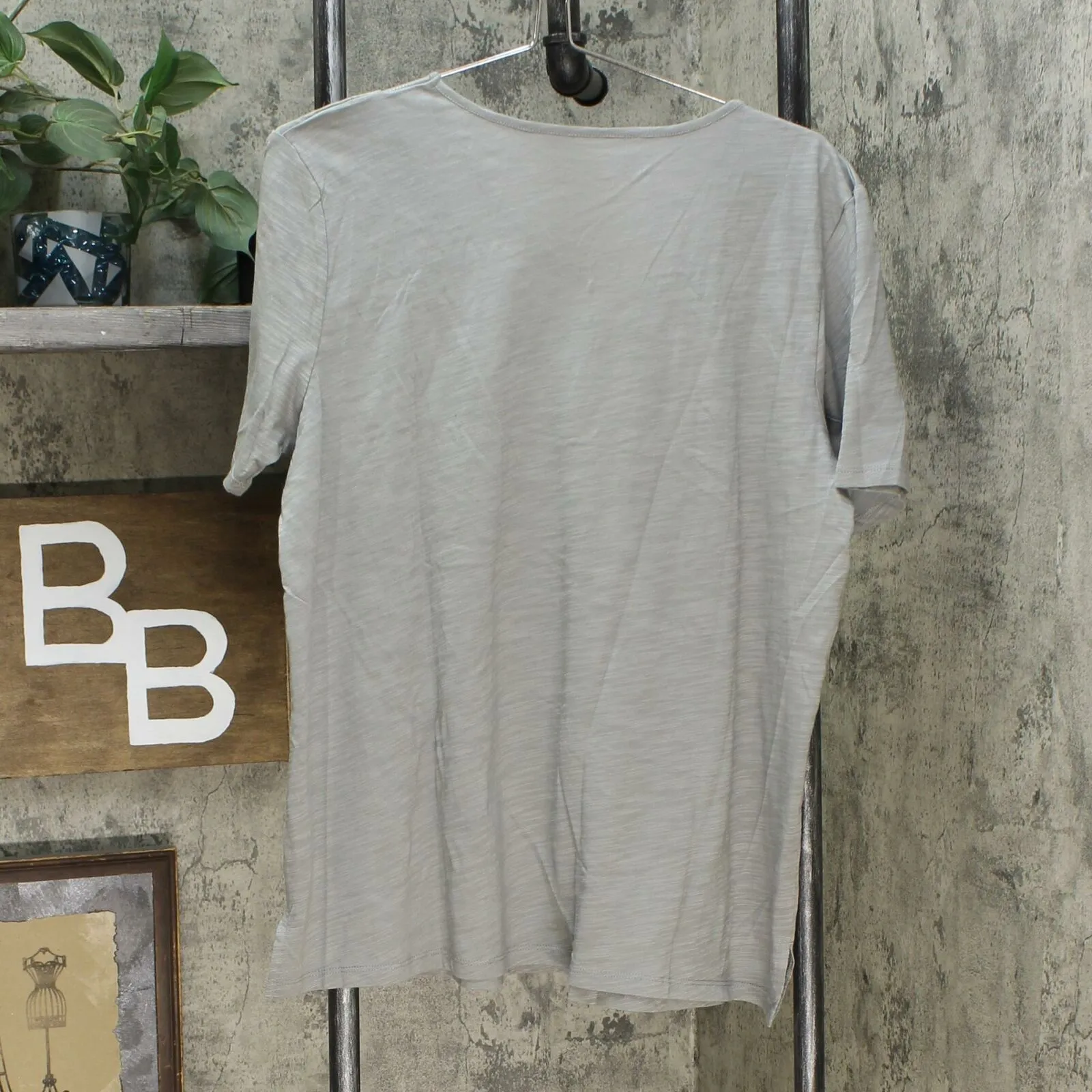 DG2 by Diane Gilman Women's Short Sleeve Mesh Insert V-Neck T-Shirt