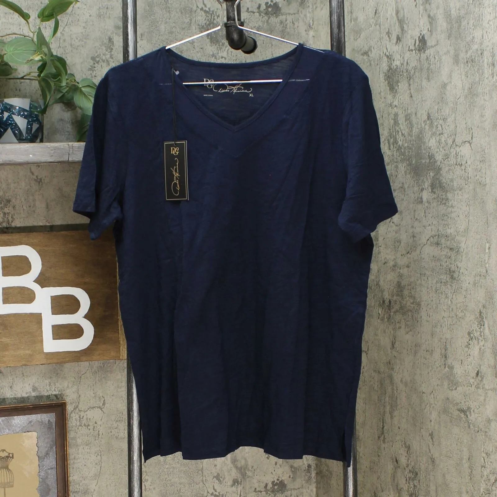 DG2 by Diane Gilman Women's Short Sleeve Mesh Insert V-Neck T-Shirt