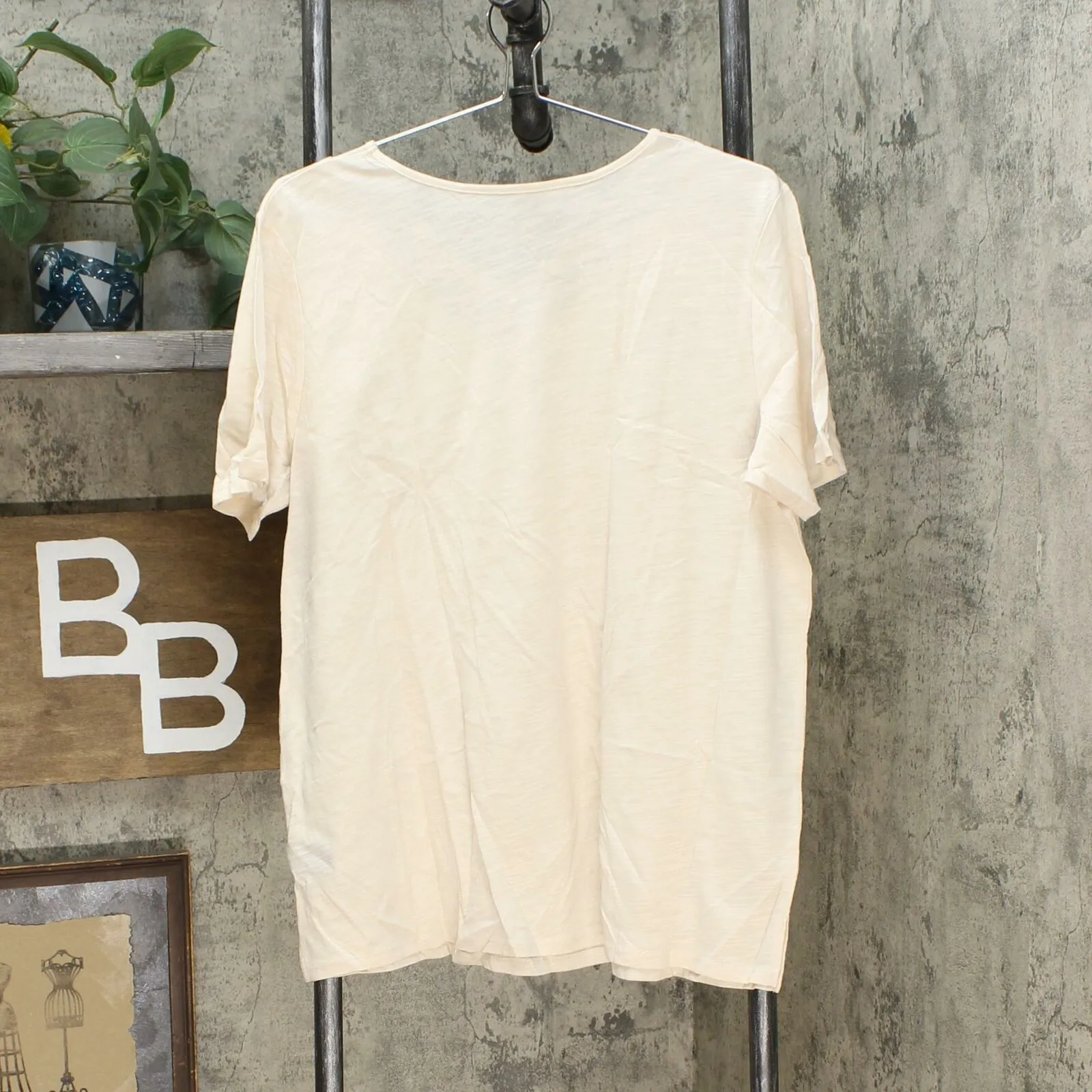 DG2 by Diane Gilman Women's Short Sleeve Mesh Insert V-Neck T-Shirt