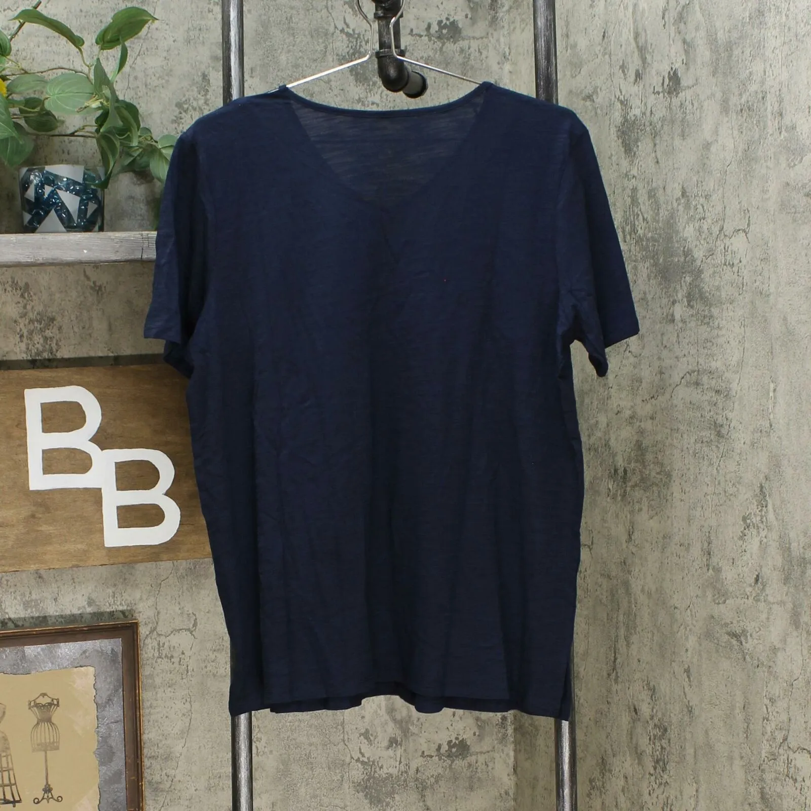 DG2 by Diane Gilman Women's Short Sleeve Mesh Insert V-Neck T-Shirt
