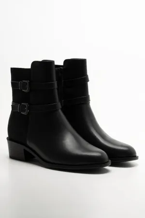Double Buckle Boots Black