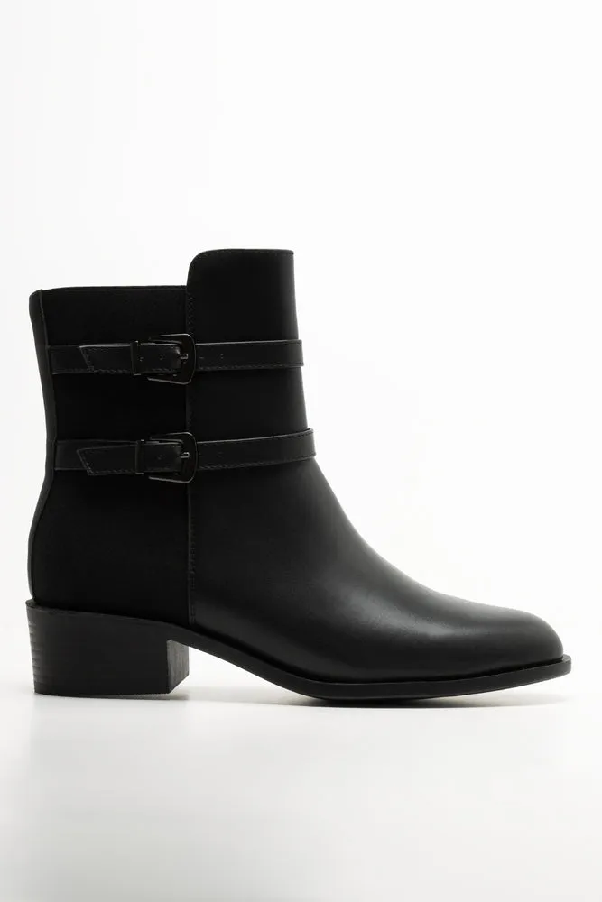 Double Buckle Boots Black