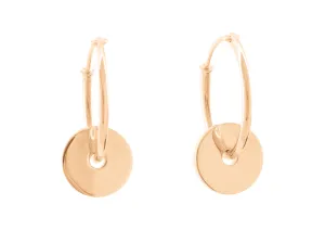 E11 Circle Hoop Earrings, Red Gold