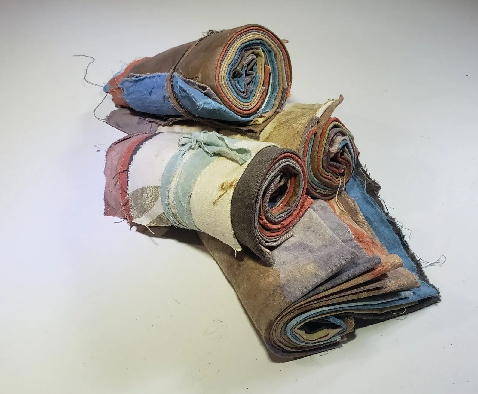 Eco Dyed Hemp Fabric Scraps
