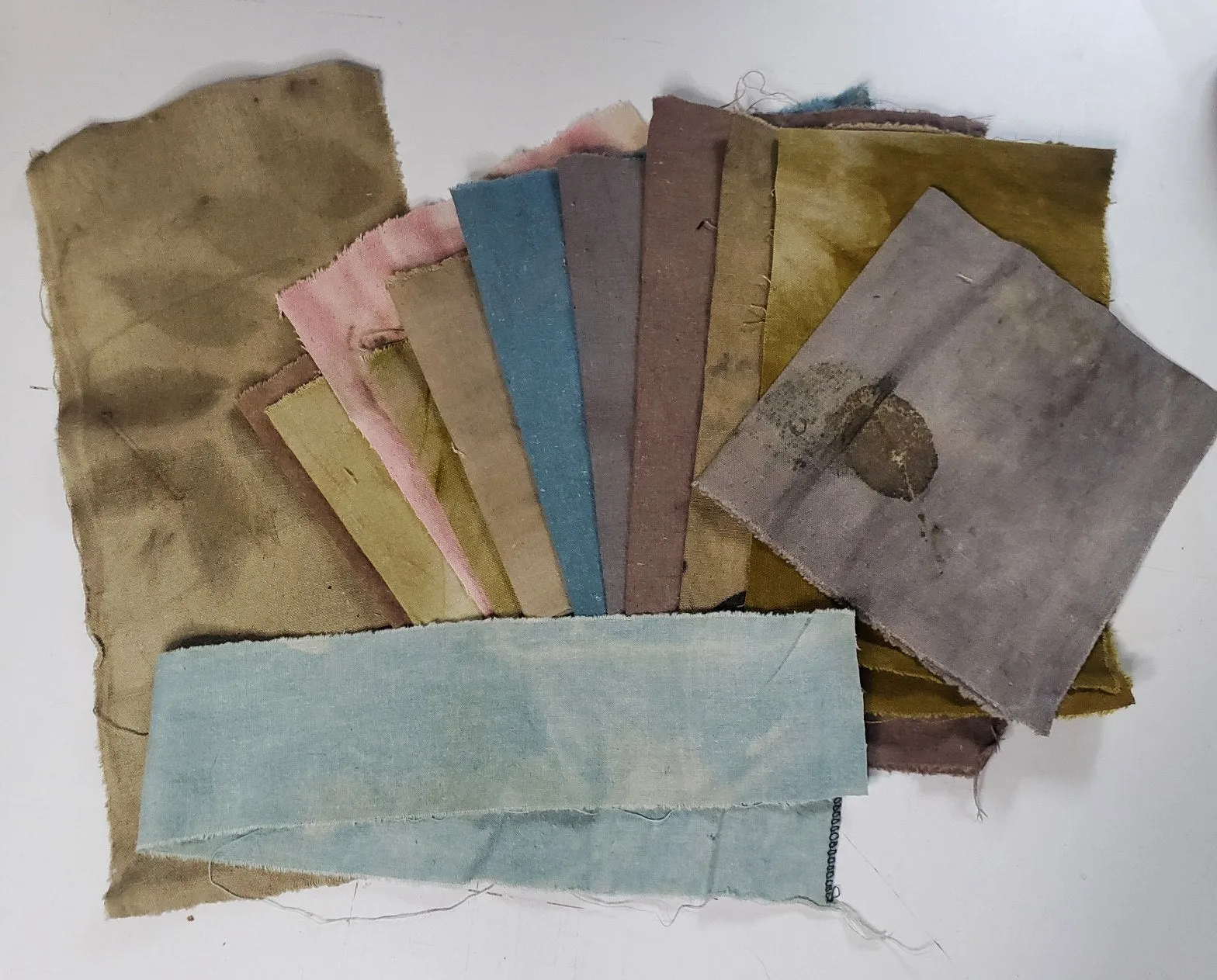 Eco Dyed Hemp Fabric Scraps
