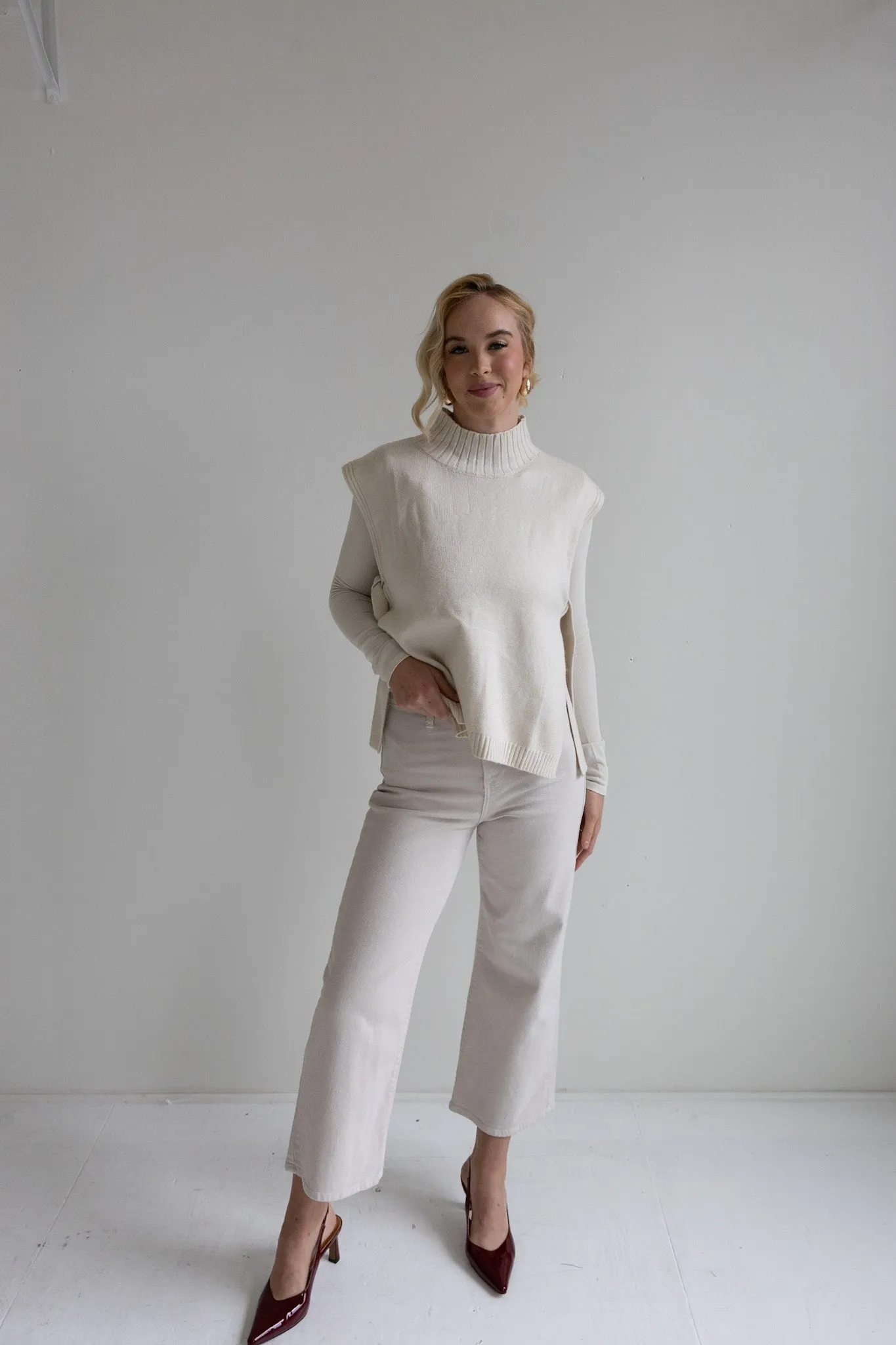 Ecru Relaxed Fit Denim-Final Sale