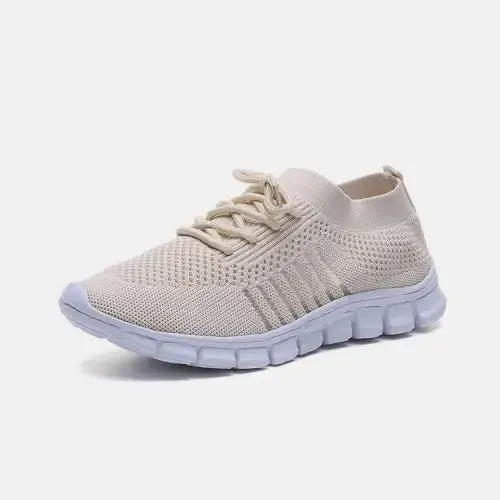 Elastic Knit Sneakers Mesh Lace