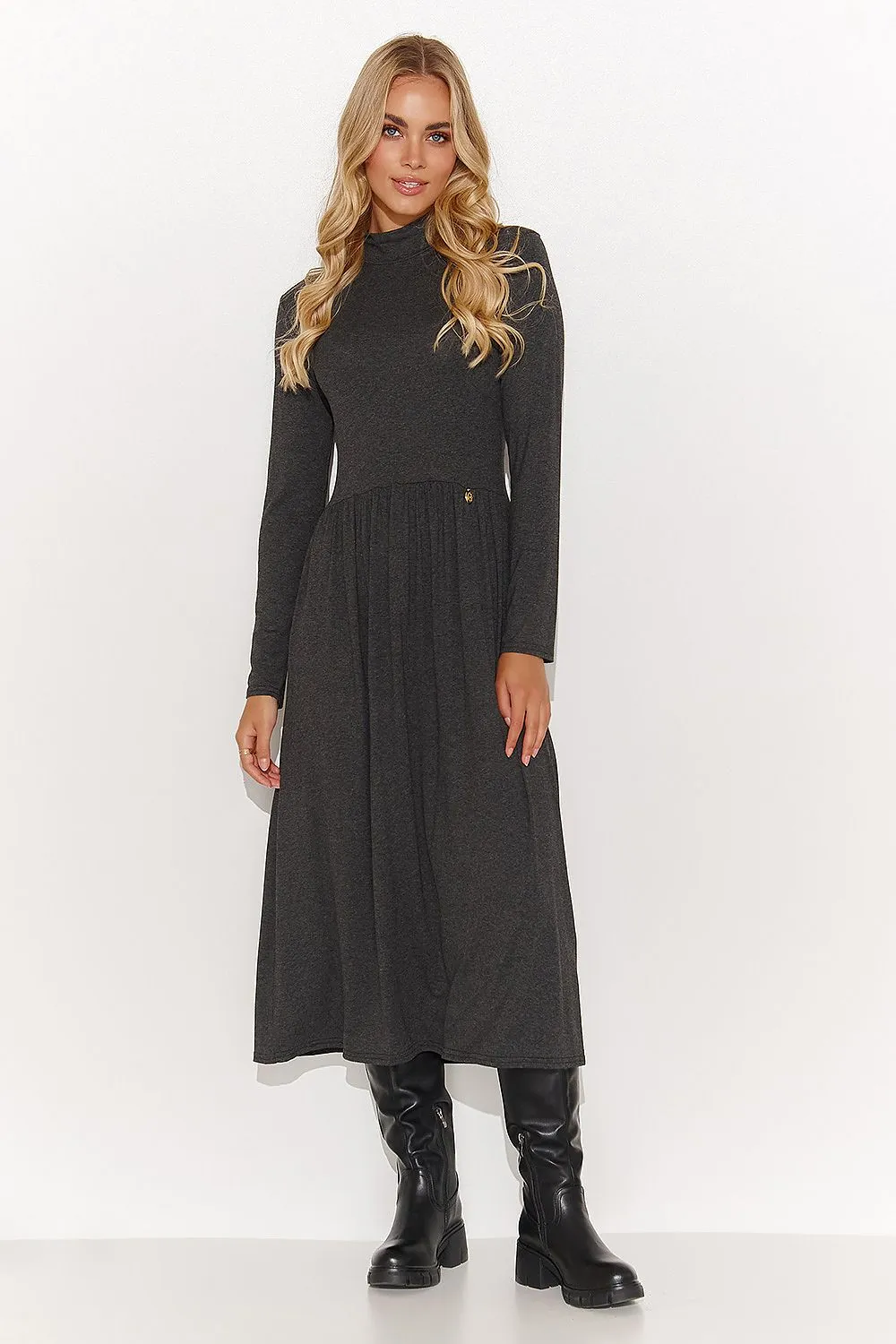 Elegant Turtleneck Fitted Dress