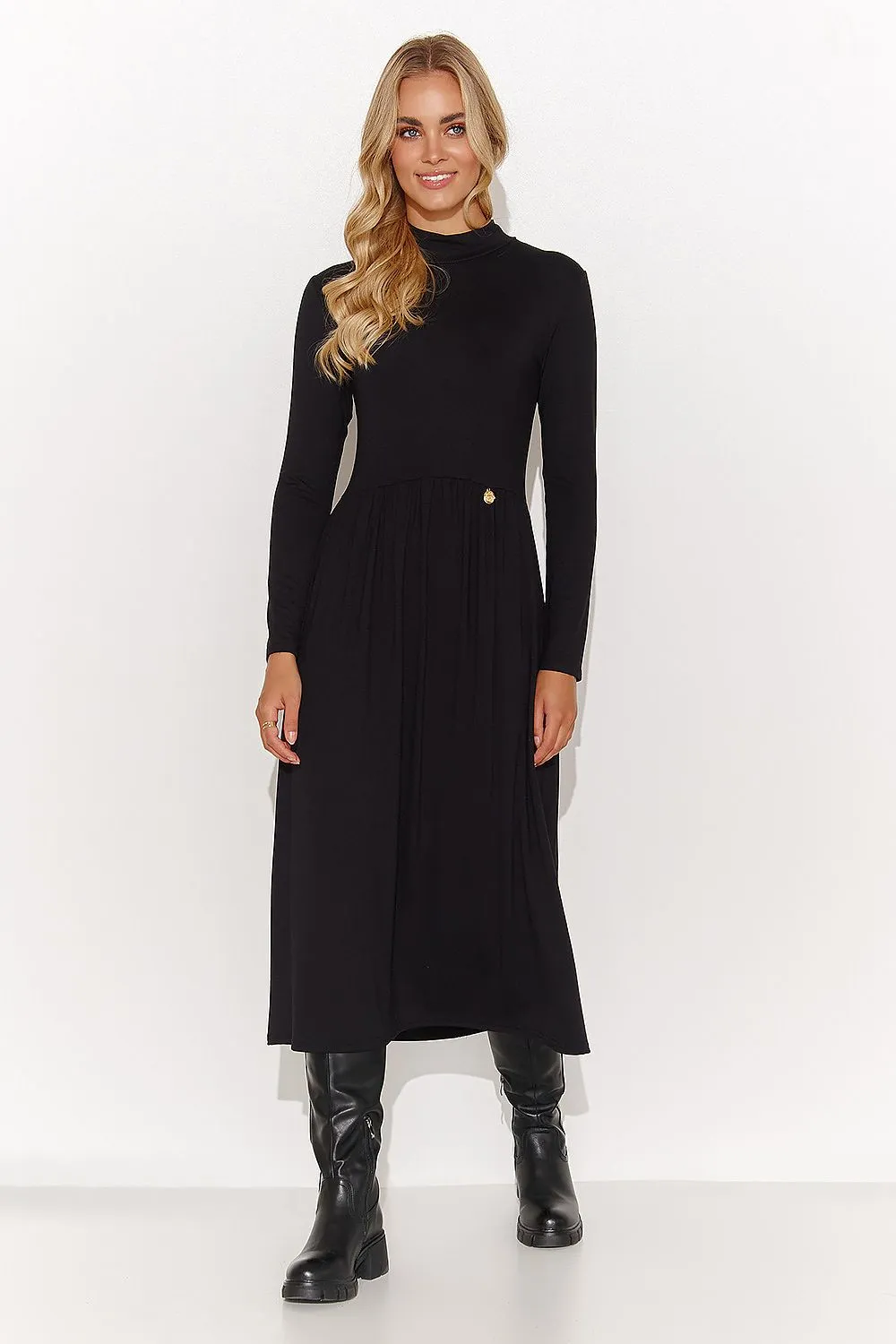 Elegant Turtleneck Fitted Dress