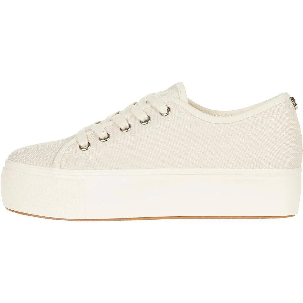 Elore Light Tan Lace Up Platform Shoes