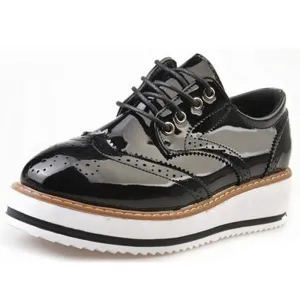 England Style Women Shoes Trifle Oxfords Carved Vintage Bullock Shoes Woman Lace-up Fashion Platform Creppers XWD4395