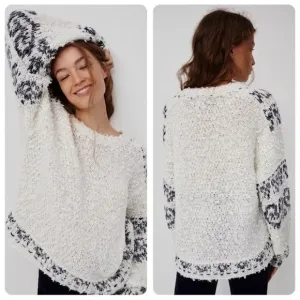 EUC Anthropologie Pilcro Petra Feathered Oversized Sweater Size XS