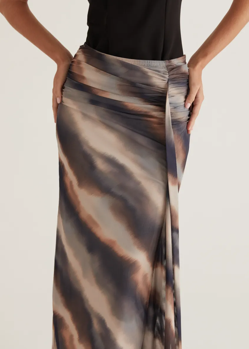 Eyso Mesh Skirt - Mocha Watercolour